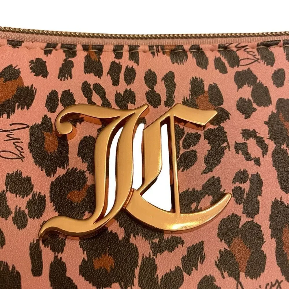 Juicy Couture Pink Animal Print Travel Cosmetics Bag‎ NWT